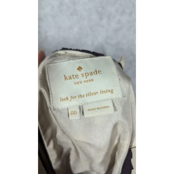 Kate Spade Women Dress Size 00 Hailee Silk Sleeveless Shift Pleated Polka Dot - Picture 6 of 12